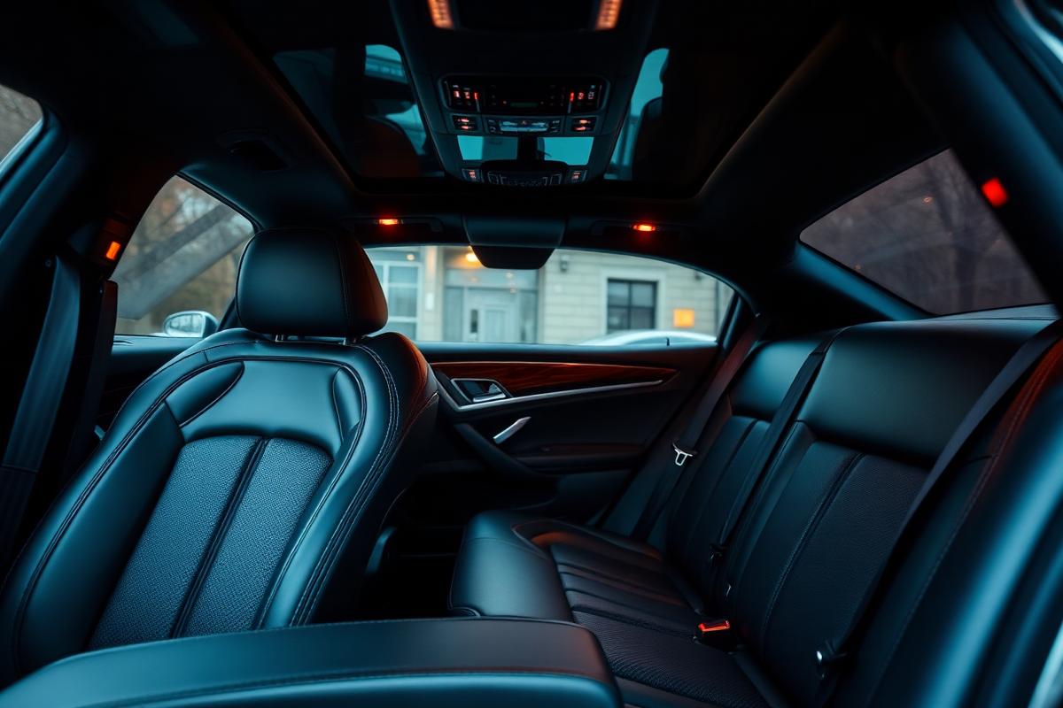 Interior premium de veículo executivo Douglas Transfer